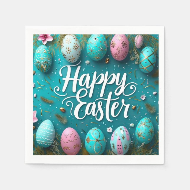 Guardanapo De Papel Felz pascoa Napkins (Frente)