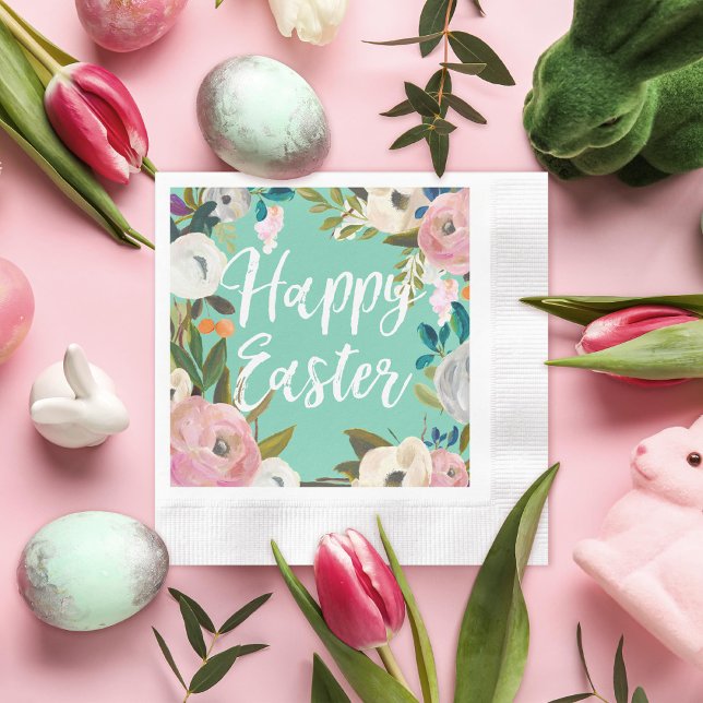 Guardanapo De Papel Felz pascoa primavera Mint (Criador carregado)