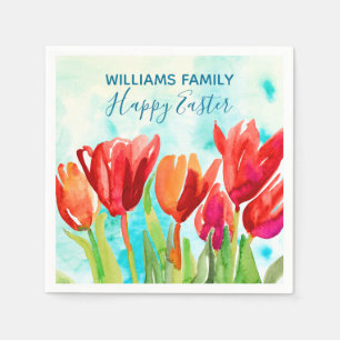 Guardanapo De Papel felz pascoa Vermelho Tulipas Papel Personalizado N