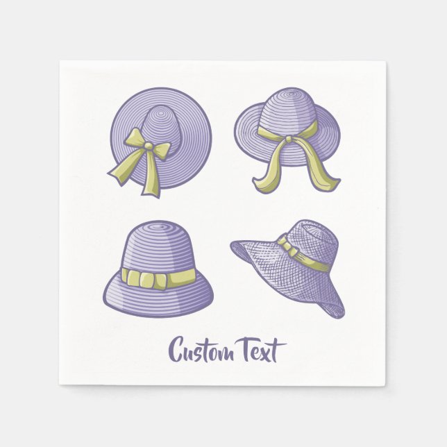 Guardanapo De Papel Female Summer Hats Lilac (Frente)