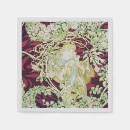 Guardanapo De Papel Femme à marguerite - Mucha daisy têxtil repro