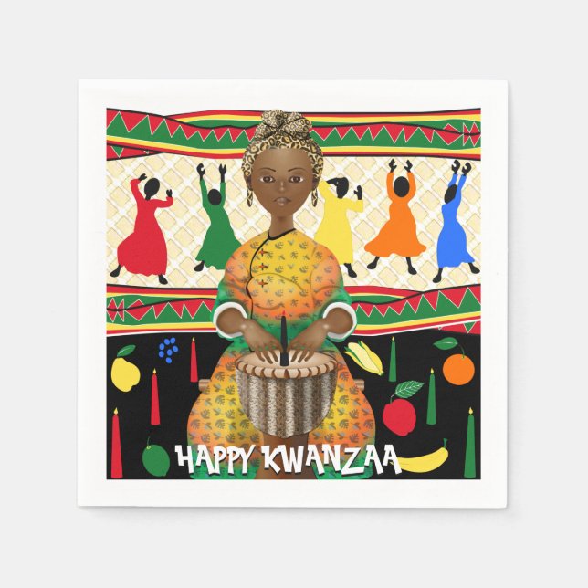 Guardanapo De Papel Feriado Afro-Americano Kwanzaa (Frente)