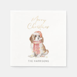 Guardanapo De Papel Feriado de Folha de Ouro do Cachorro do Natal