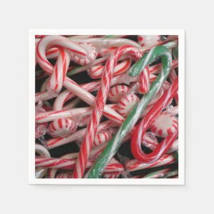 Guardanapo De Papel Feriado de Natal Candy Canes and Peppermints