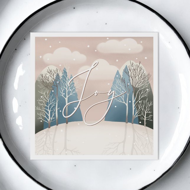 Guardanapo De Papel Feriado de Natal de Joy | Snowy Winter Woodland (Criador carregado)