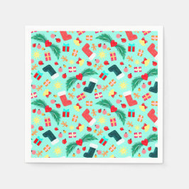 Guardanapo De Papel Feriado de Natal Verde em Mar Verde, decoração de