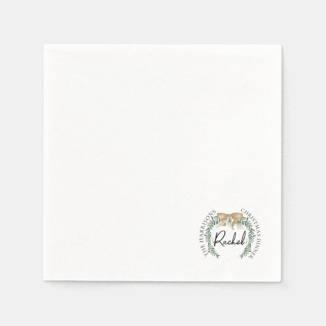 Guardanapo De Papel Feriado de Nome Personalizado da Terra Dourada de  (Frente)