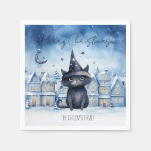 Guardanapo De Papel Feriado Festivo Festivo de Natal Gato Preto