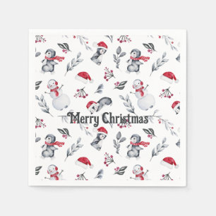 Guardanapo De Papel Feriado Festivo Festivo Pinguim Natal