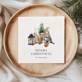 Guardanapo De Papel Feriado Gnomo Russo da Watercolor