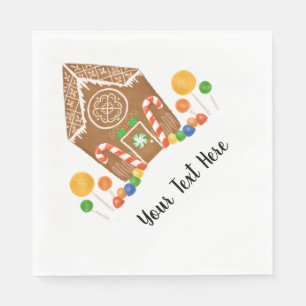 Guardanapo De Papel Feriado multicolorido da casa de pão-de-espécie