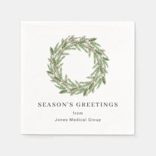 Guardanapo De Papel Feriado Rustic Greenery Pine Wreath Business