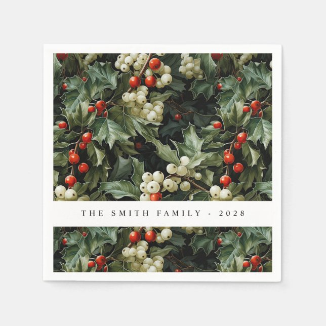 Guardanapo De Papel Feriado Verde Tradicional (Frente)