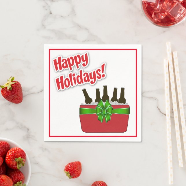 Guardanapo De Papel Feriados Felizes Da Cerveja Do Gato De Gelo (Insitu)