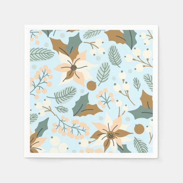 Guardanapo De Papel Férias de inverno em Poinsettia (Frente)