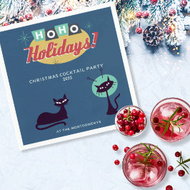 Guardanapo De Papel Férias Ho Ho no Natal Moderno de Meados do Século
