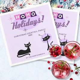 Guardanapo De Papel Férias Ho Ho Rosa Natal Moderno de Meados do Sécul