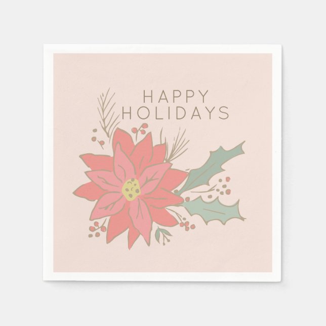 Guardanapo De Papel Férias Poinsettia e salgadela (Frente)