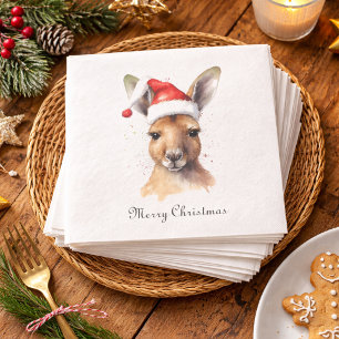 Guardanapo De Papel Férias Saltitantes, Canguru de Natal personalizado