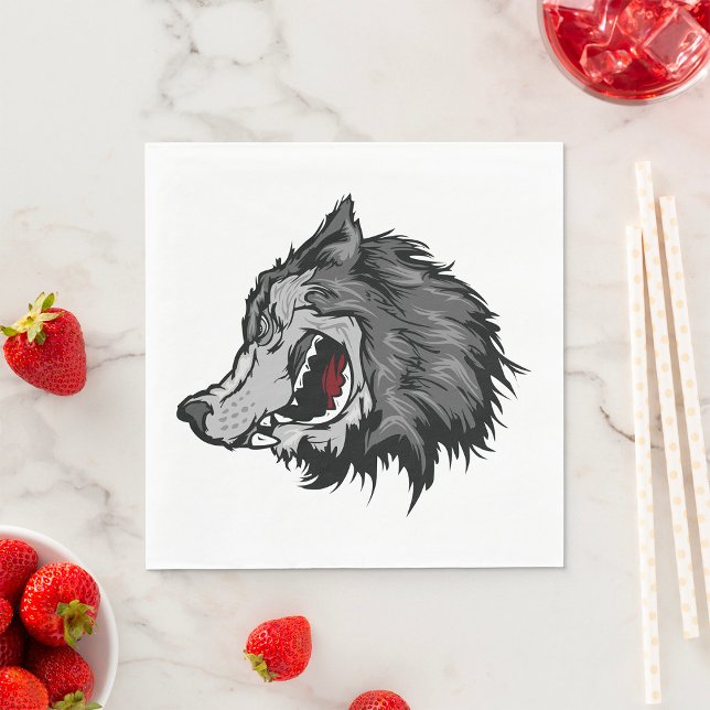 Guardanapo De Papel Feroz Wolf Head Bold Wild Animal (Criador carregado)