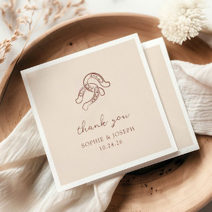Guardanapo De Papel Ferradura minimalista Casamento Neutral e Brown