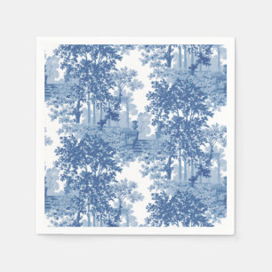 Guardanapo De Papel Ferramenta de Paisagem Azul Vintage com Urns e Col