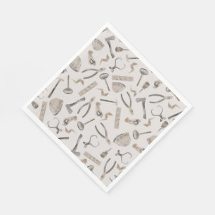 Guardanapo De Papel Ferramentas de Construção de Cores Aquáticas Quent