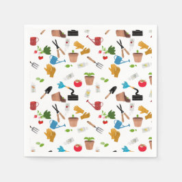 Guardanapo De Papel Ferramentas de jardinagem Plantas Padrão de jardin