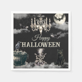 Guardanapo De Papel Festa Anual de Halloween Dark Vintage Gothic Skull