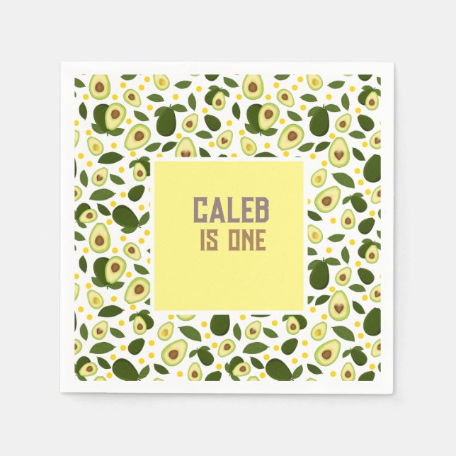 Guardanapo De Papel Festa Avocado Santa Festa de primeiro aniversario  (Frente)