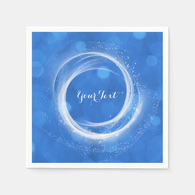 Guardanapo De Papel Festa Blue & White Sparkle Cinderella para Qualque (Frente)