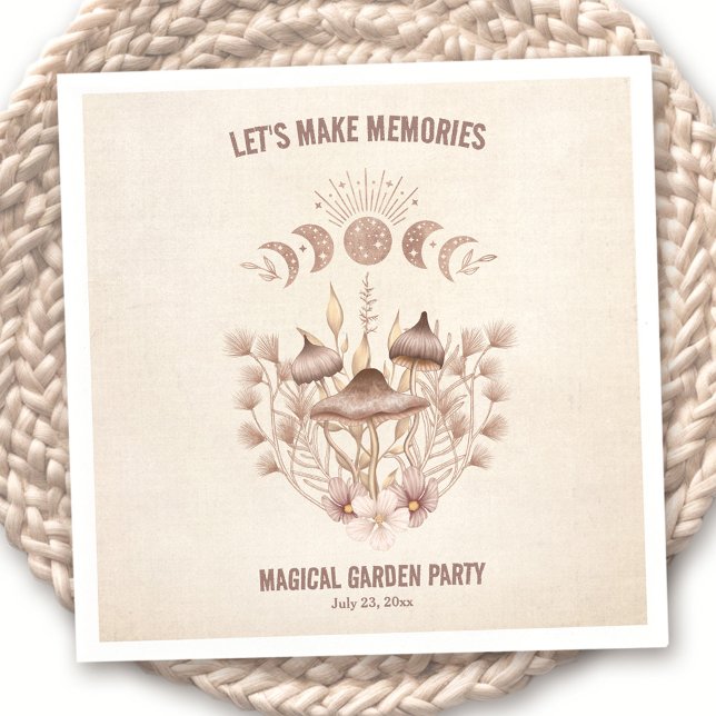 Guardanapo De Papel Festa Celestial da Fase da Lua Magia de Birthday (Birthday Magical Moon Phase Celestial Party Napkins)