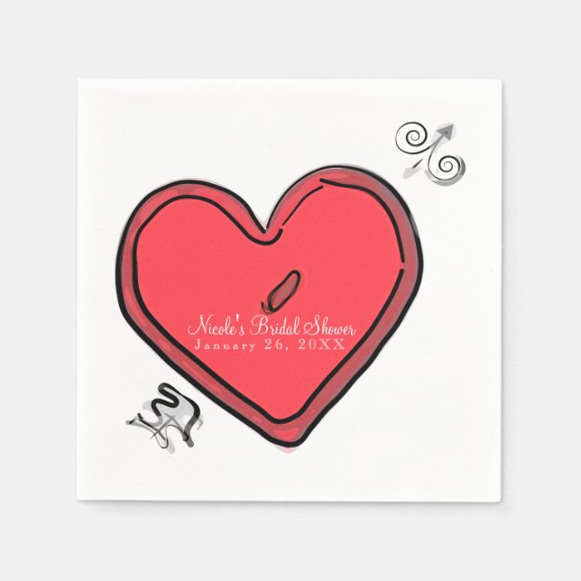 Guardanapo De Papel Festa Chic Personalizada de São Valentim com Coraç (Frente)