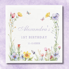 Guardanapo De Papel Festa Colorida de primeiro aniversario de Flor Sel