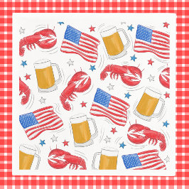 Guardanapo De Papel Festa da Cerveja de Lagosta com Bandeira Americana