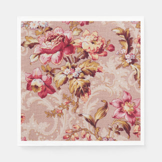 Guardanapo De Papel Festa da família floral rosa-Cor damasco luxuosa