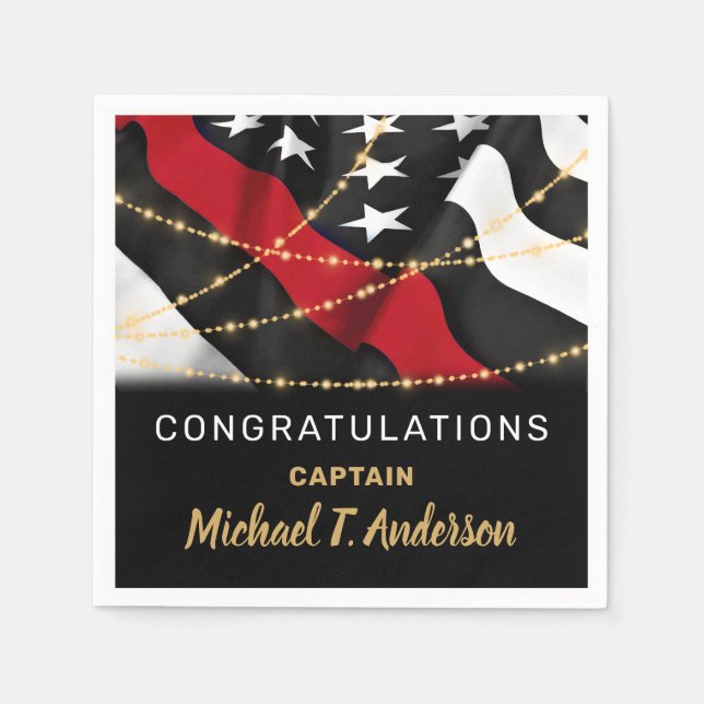 Guardanapo De Papel Festa da Linha Vermelha fina de remoção de bombeir (Frente)