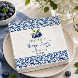 Guardanapo De Papel Festa de 1º Aniversário Berry First Blueberry