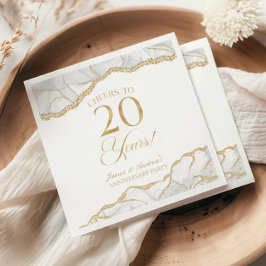 Guardanapo De Papel Festa de 20 de Agate Dourado Elegante