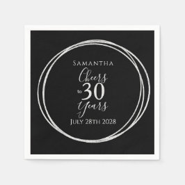 Guardanapo De Papel Festa de 30 Anos de aniversário de 30 anos Black S