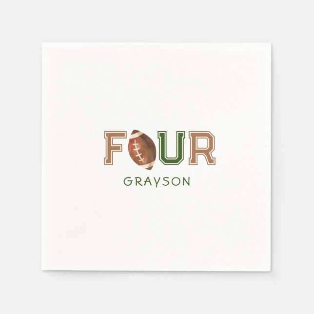 Guardanapo De Papel Festa de 4° aniversário do Huddle Up Football (Frente)