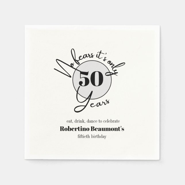 Guardanapo De Papel Festa de 50 anos engraçada e sem medos (Frente)