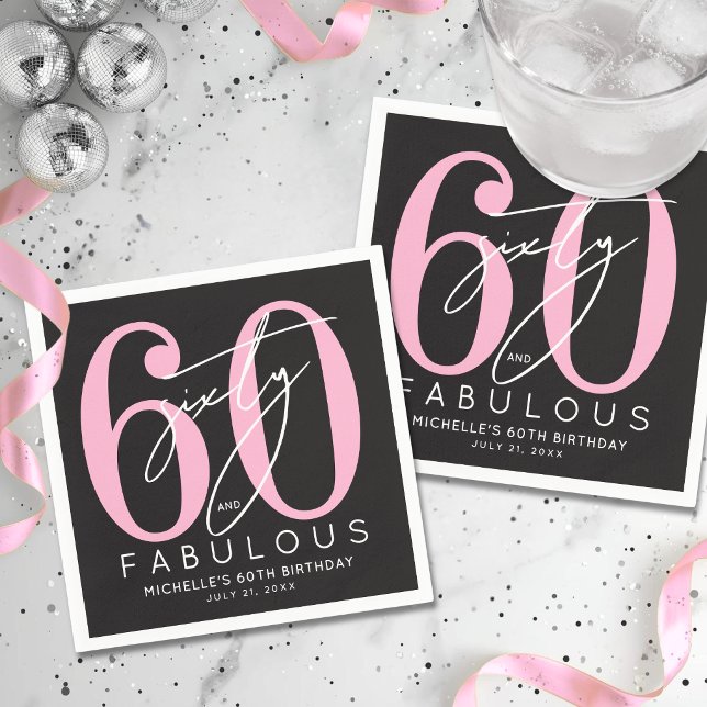 Guardanapo De Papel Festa de 60 Anos Incríveis (Sixty Fabulous 60th Birthday Party Napkins )