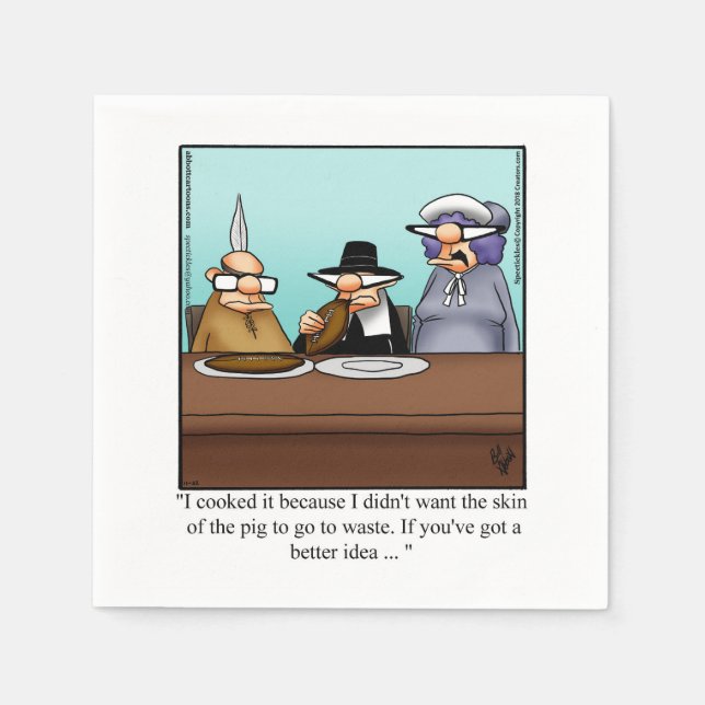 Guardanapo De Papel Festa de Ação de Graças Engraçado Napkins (Frente)