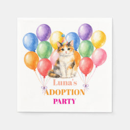 Guardanapo De Papel Festa de Adoção Dia da Captura Gato Calico Pet
