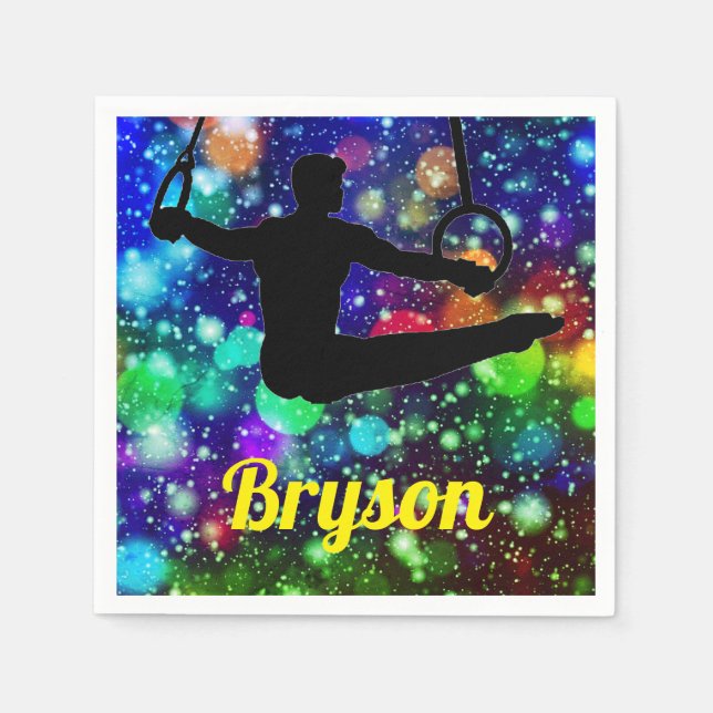 Guardanapo De Papel Festa de Anéis de Ginástica de Meninos (Frente)