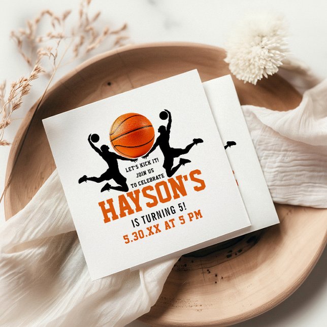 Guardanapo De Papel festa de aniversário 5 de bola de laranja (Criador carregado)