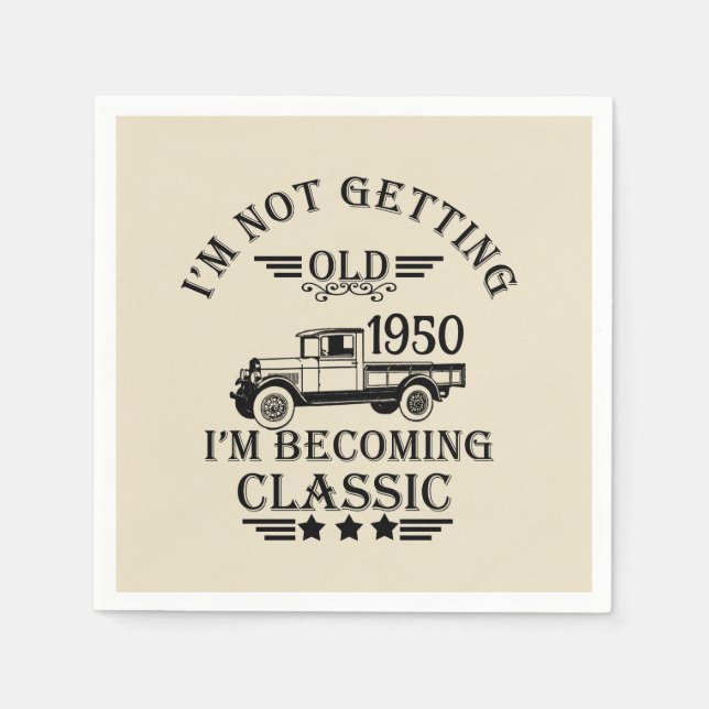 Guardanapo De Papel Festa de aniversário 75ª safra personalizada (Frente)