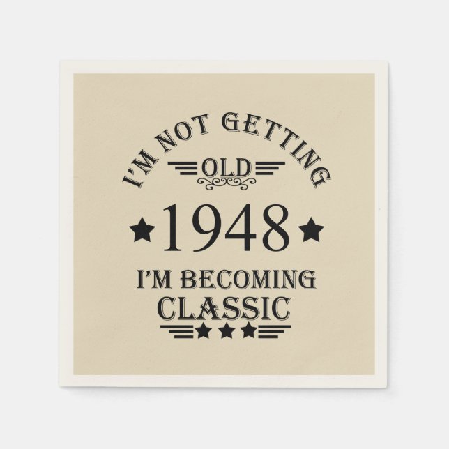 Guardanapo De Papel Festa de aniversário 75ª safra personalizada (Frente)