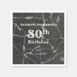 Guardanapo De Papel Festa de aniversário 80 de mármore